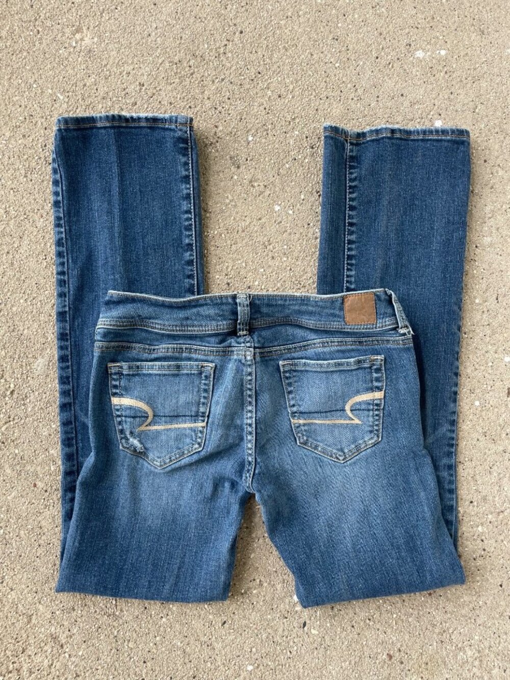 Y2K American Eagle Low Rise Slim Bootcut Jeans Womens 6 Medium Wash Stretch 2010